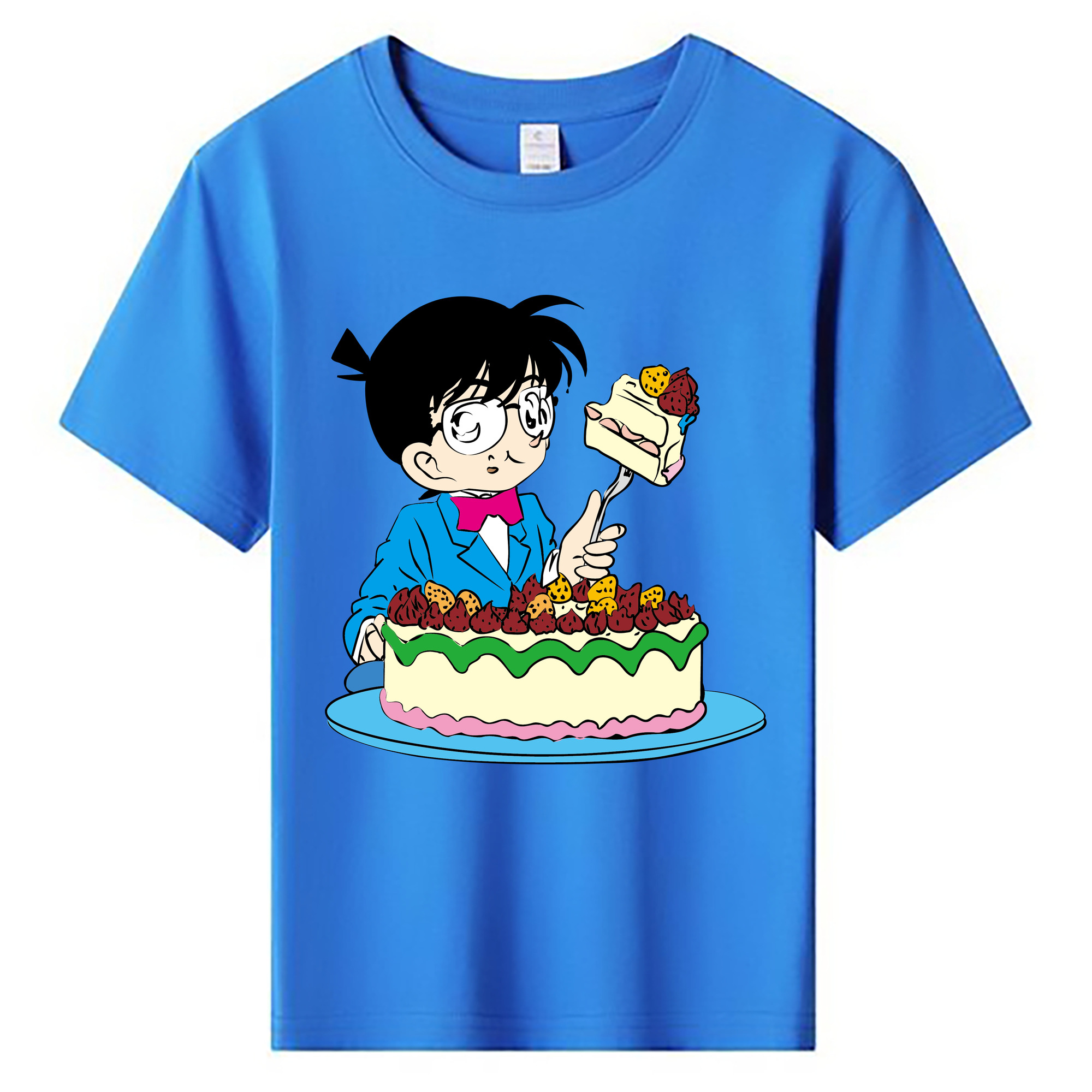 （画像用） 名探偵コナン 江戸川 コナン Detective Conan Conan Edogawa 綿100％キッズTシャツ（フロントプリント）